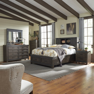 Lexee Bookcase Bed, Dresser & Mirror, Chest, Night Stand