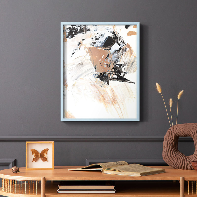 Ruckus II, reproduction encadrée - bois massif, Bleu, H 10 po x l 8 po