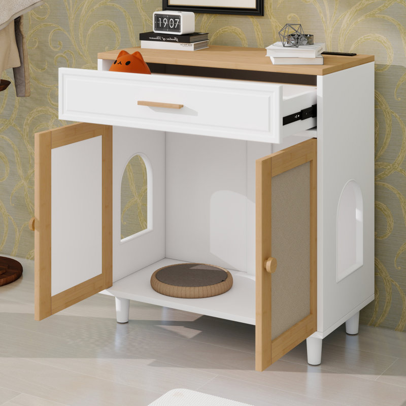 All-In-One Cat Litter Cabinet & Multi-Functional Side Table