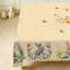 Nappe douce à carreaux jaune à motif de lapin de Pâques - Couronne florale et housse en tissu imprimé d'œufs, nappe ronde / rectangulaire réutilisable pour les rassemblements de Pâques, repas de printemps | Nappe décorative à bordure festonnée avec motif papillon-1477303467