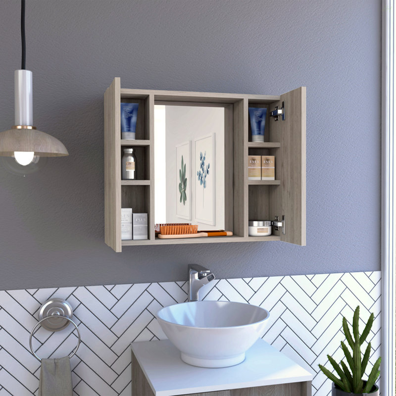 Pharmacie, double porte, miroir, une tablette extérieure