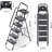 Folding Ladder with Handrails, Anti-Slip Pedals(2-Step, 3-Step, 4-Step)