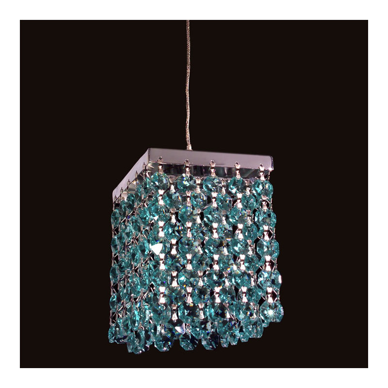 Luminaire suspendu carré simple 1 lumière Mirco, Vert antique