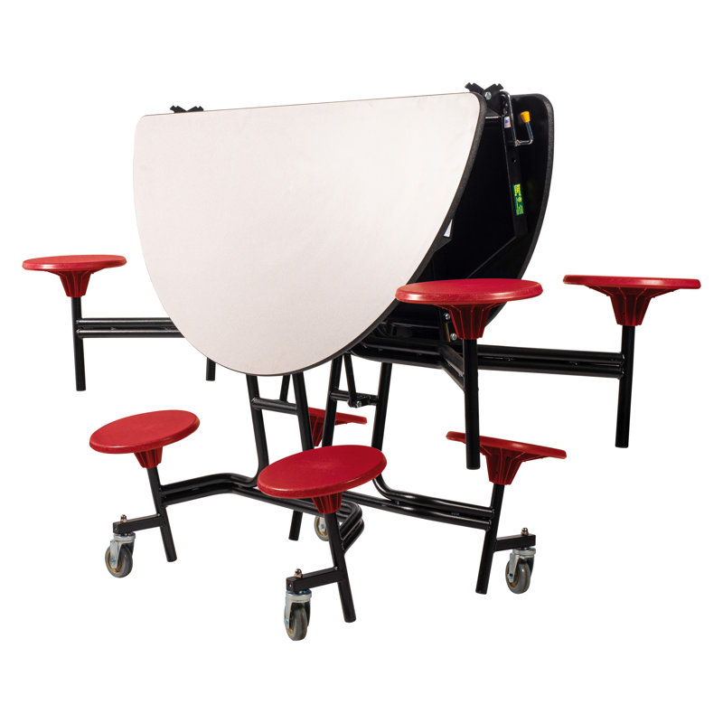 Table de cafétéria circulaire de 81 po, rouge