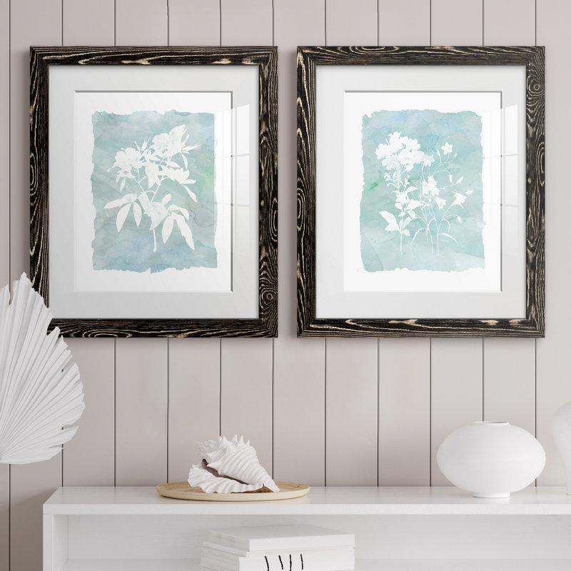 Silhouette Botanical III - ensemble de 2 reproductions, H 20 po x l 17 po x P 1 po, H 31,5 po x l 47 po x P 1,5 po, Blanc