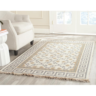 Barner Hand Woven Wool White Rug