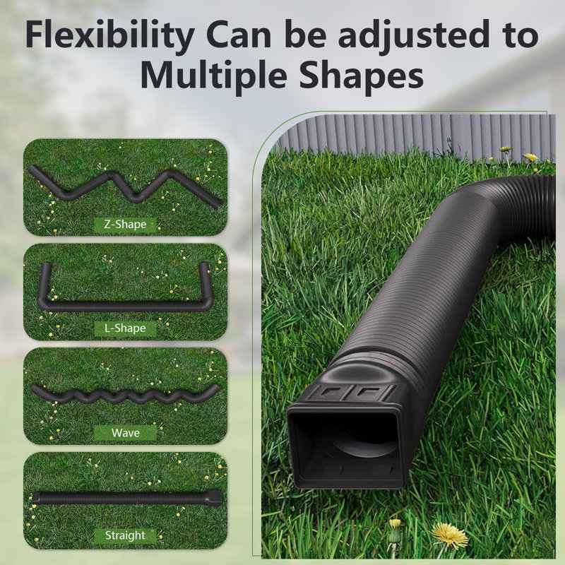 Ensemble de 2 gouttières extensibles pour tuyau de descente 21-60 ", Noir