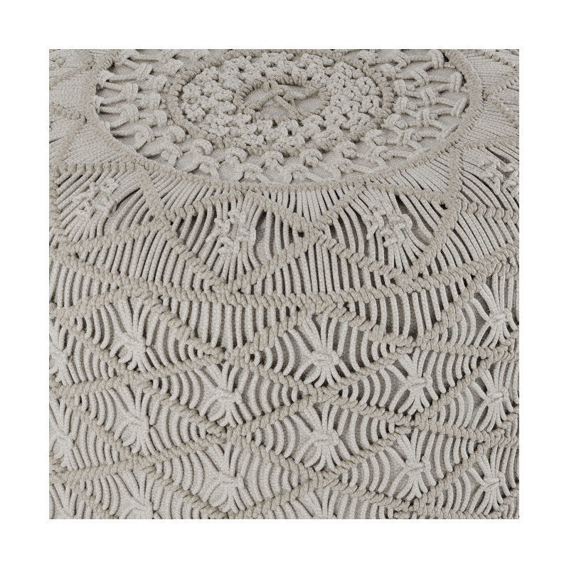 Coates Upholstered Pouf, Cloud Grey