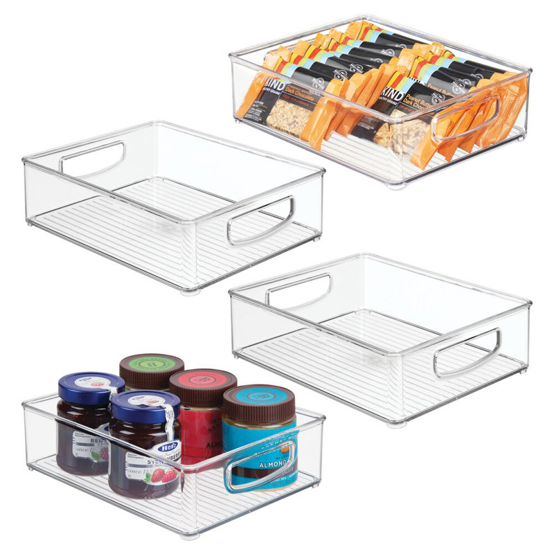 Boîte à garde-manger empilable en plastique avec poignées iDesign - Ensemble de 4 - Transparent