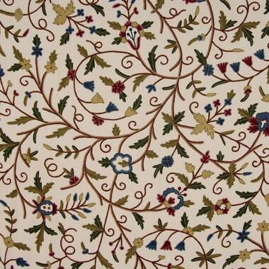 Ambesonne Ottoman Fabric by The Yard, Turkish Traditional Ceramic Tulip Patterns with Cultural Ottoman Royal Lines Design, Decorative Upholstery Fabric for