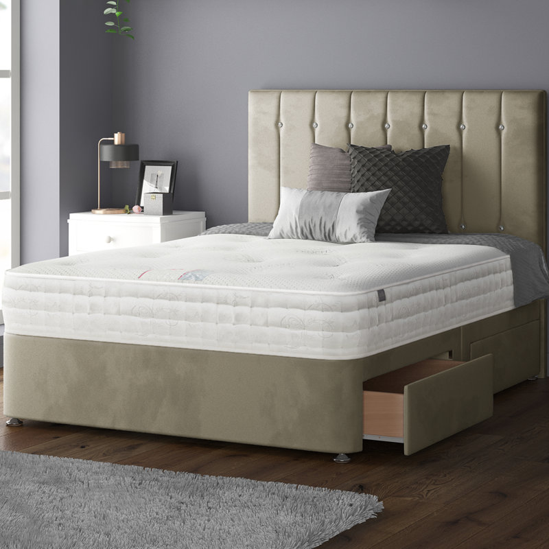 New Fairfield Divan Bed Base, Coffee, Super King (6'), 2 Foot-end Drawers