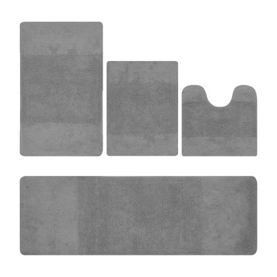 Ensemble de tapis pour salle de bain 100% coton 2155 GSM de qualité supérieure Granada, certifié OEKO-TEX®, envers en latex antidérapant, touffeté moelleux, super absorbant et lavable à la machine pour salle de bain, douche, baignoire et meuble-lavabo, sauge