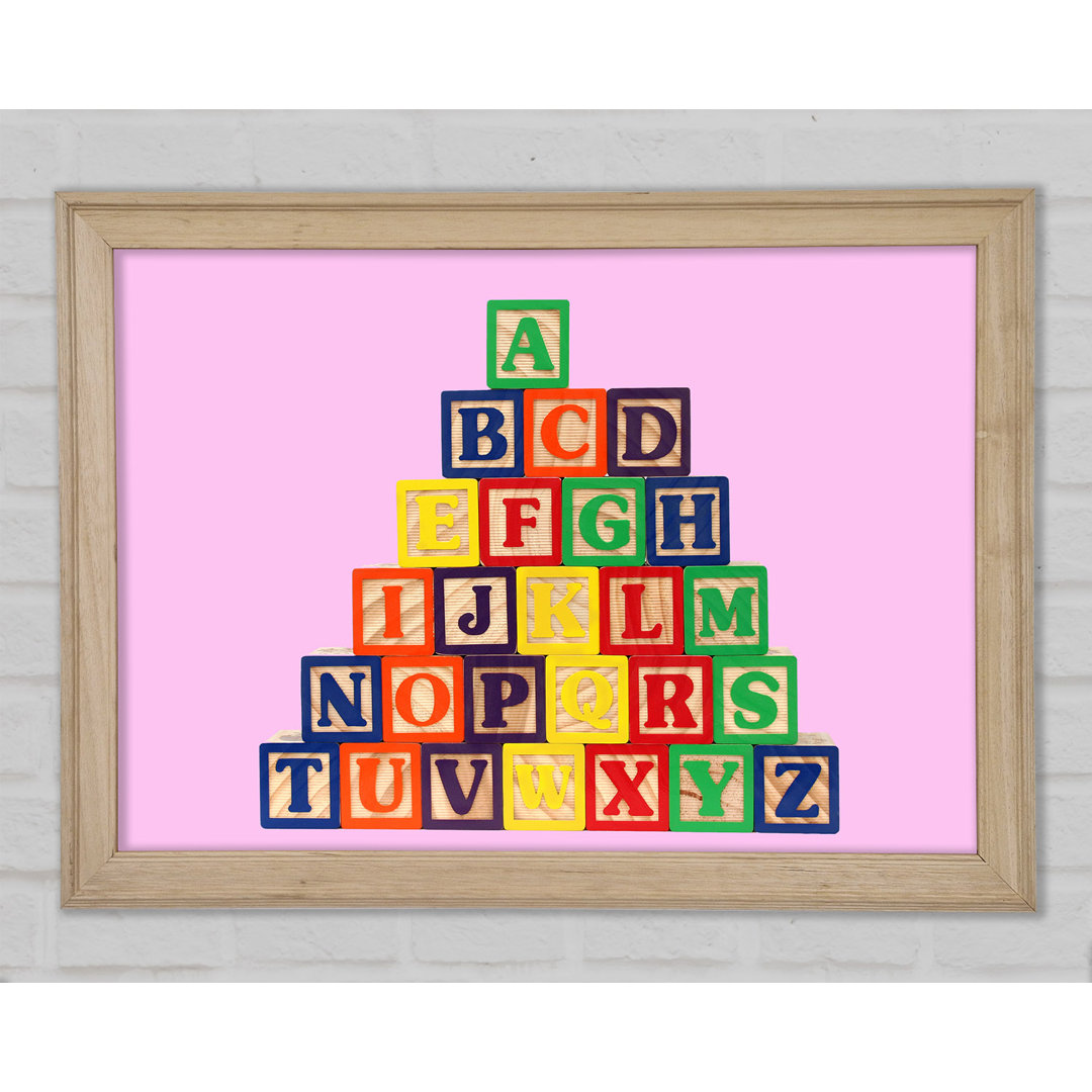 Alphabet Blocks Pink - Einzelne Bilderrahmen Kunstdrucke