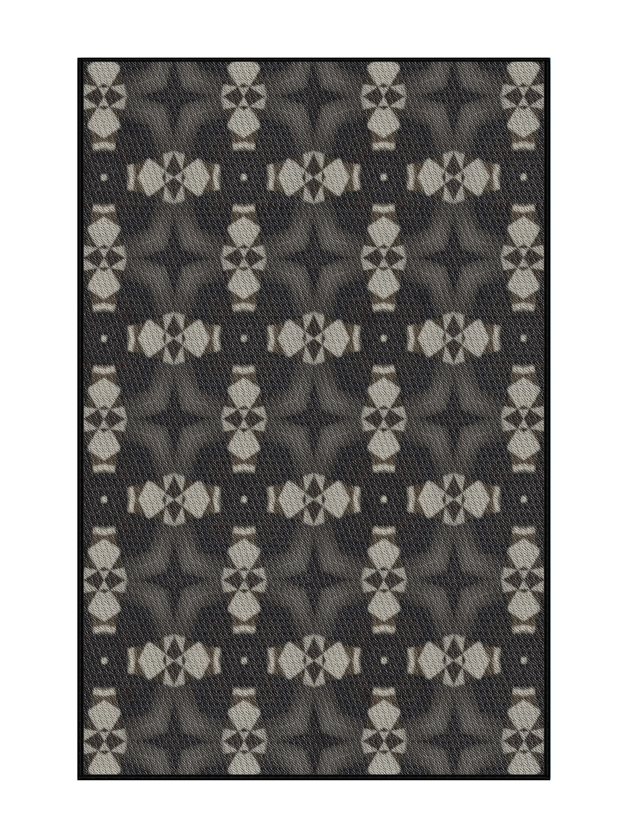 Corrigan Studio Patterned Black/Off White Area Rug - Wayfair Canada