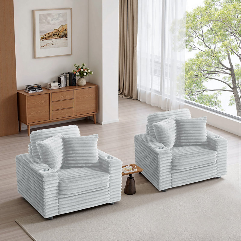 Upholstered Armchair, Grey