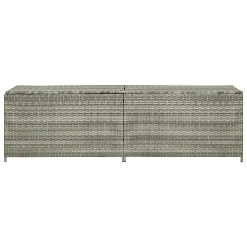 Garden Storage Box Poly Rattan 200x50x60 cm, Grey