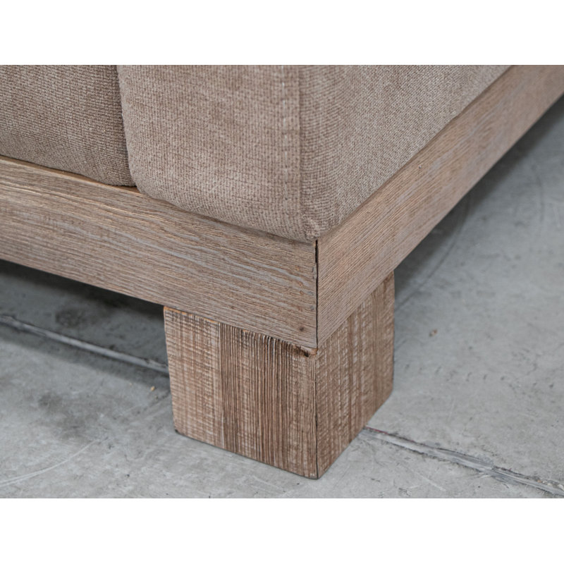 Wooden Frame & Base, Sectional, Left Hand Facing, Brown Camel