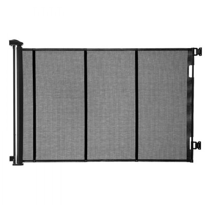 Retractable Baby Gate, Extends to 120 inch Extra Wide, 38.5 inch Tall, with Reinforced Fiberglass Strips, Avoids Crawling Through, Mesh Dog Gate for Decks, Doorways, Garages, Indoor, Black