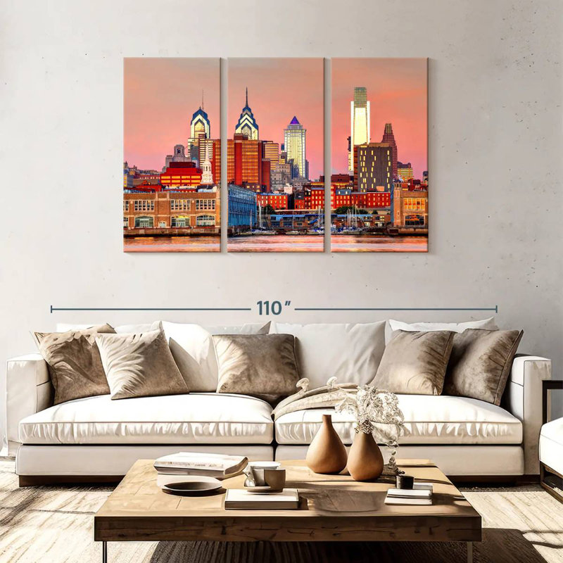 Nicci Philadelphia Sunset Hues, H 48 po x l 74 po