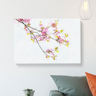 Beauty Of A Pink Cherry Blossom Tree Painting - Wrapped Canvas