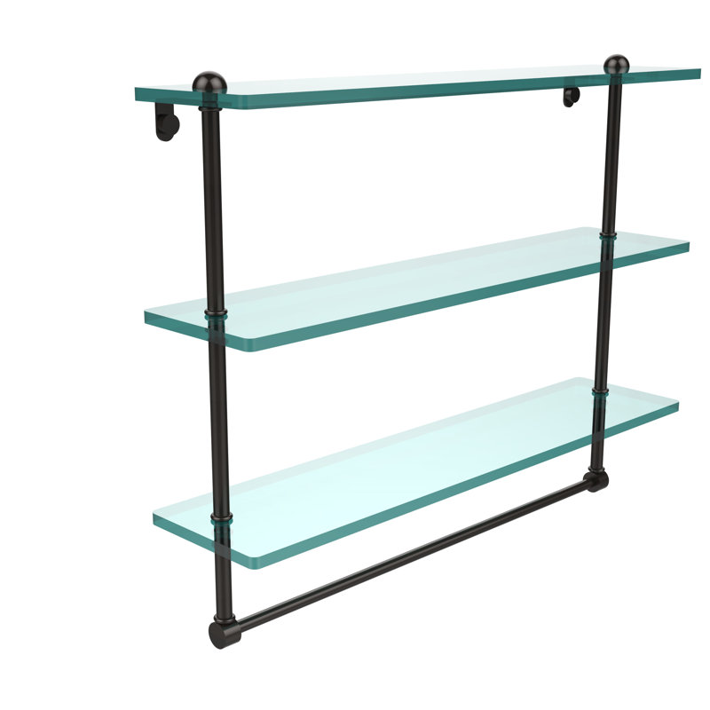 Gober 3 Piece Tiered Shelf with Towel Bar, 22", Oil Rubbed Bronze