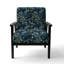 Fauteuil d'appoint rembourré blanc et bleu