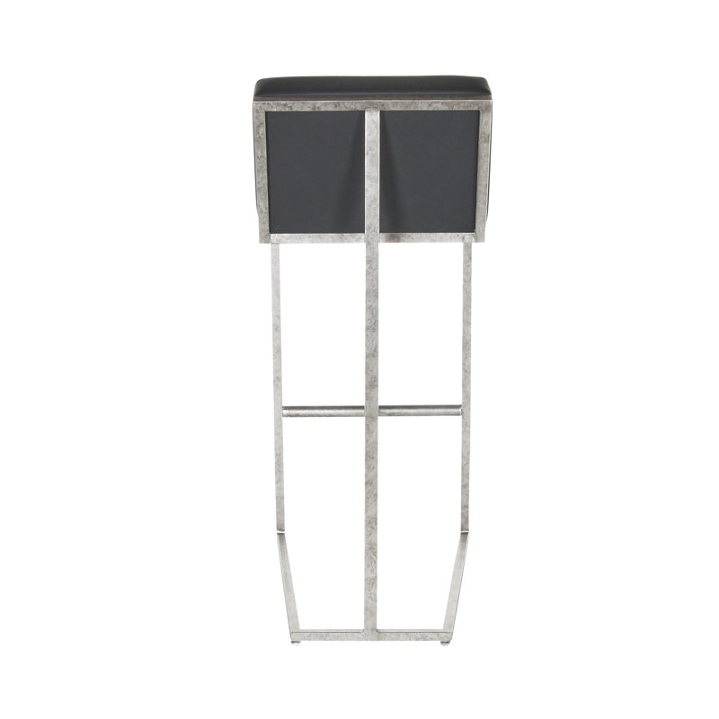 Outrageous Bar Stool, Black, Royal Silver