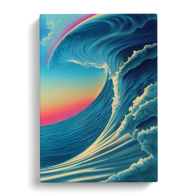 Sunset Ocean Wave No.6 - Wall Art, Wrapped Canvas, 50cm H x 35cm W, No Matte