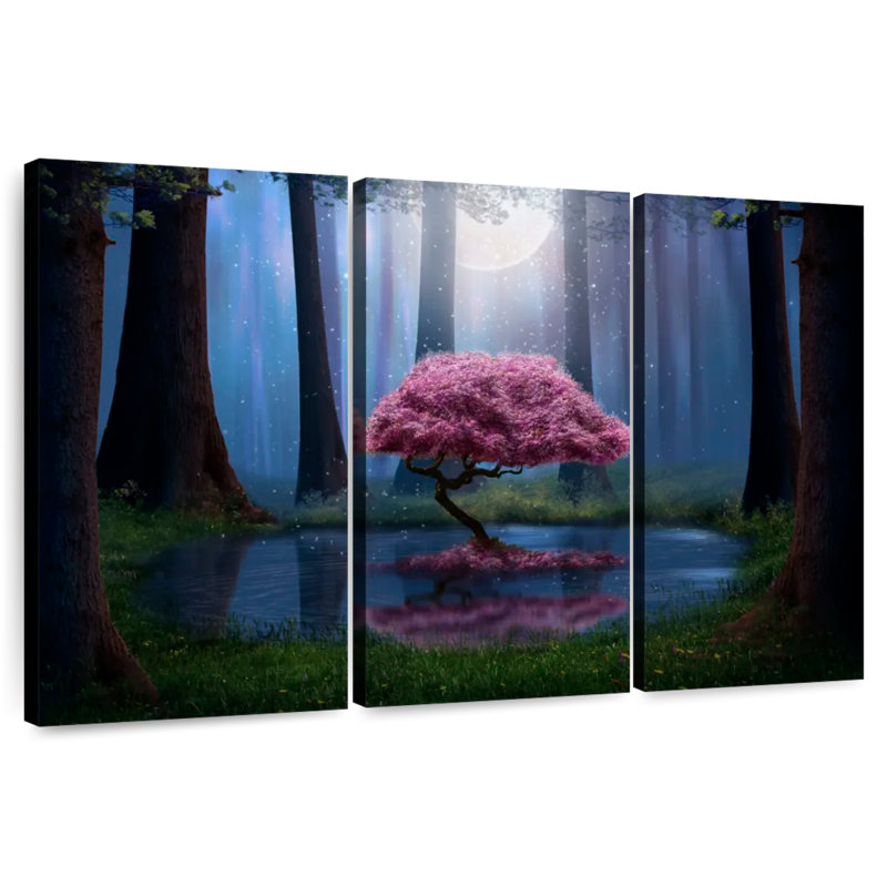 Kelan Enchanted Pink Tree, 32" H x 50" W