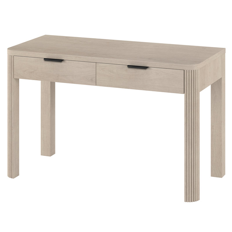 Bureau rectangulaire cannelé de 48 po de large blanc aulne Lonsdale, Blanc