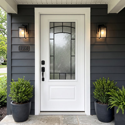 Dovelina Fiberglass Slab Front Entry Door