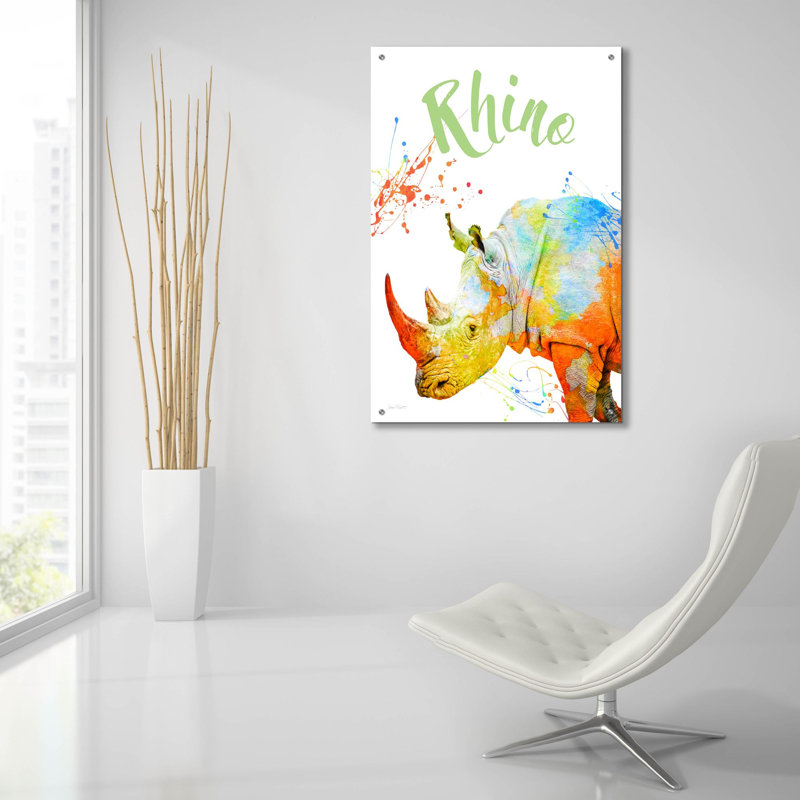 «Colorful Safari Animals B» par Jean Plout, art mural en verre acrylique, H 36 po x l 24 po x P 0,2 po