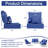 Back & Seat Patio Cushions For Outdoor Furniture24 X 24  X 6  Inch, Outdoor Replacement Cushion Set Of 3, Weather Resistant Patio Chair Cushions With Removable Cover And Straps, Navy Blue-123101666-123101664