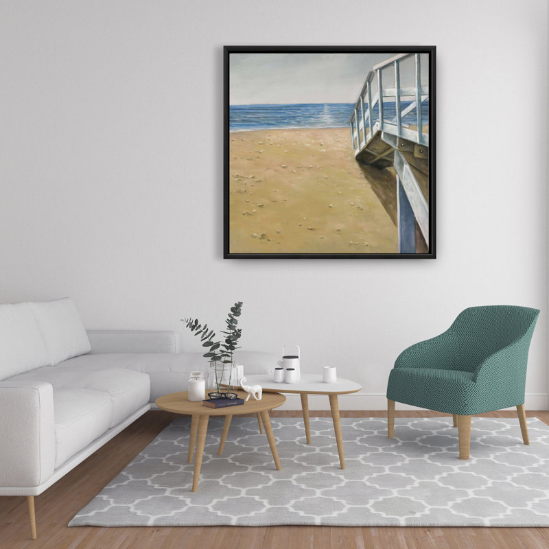 Seaside Landscape - Coastal Framed Canvas for Home Decor, 37.25" H x 37.25" W