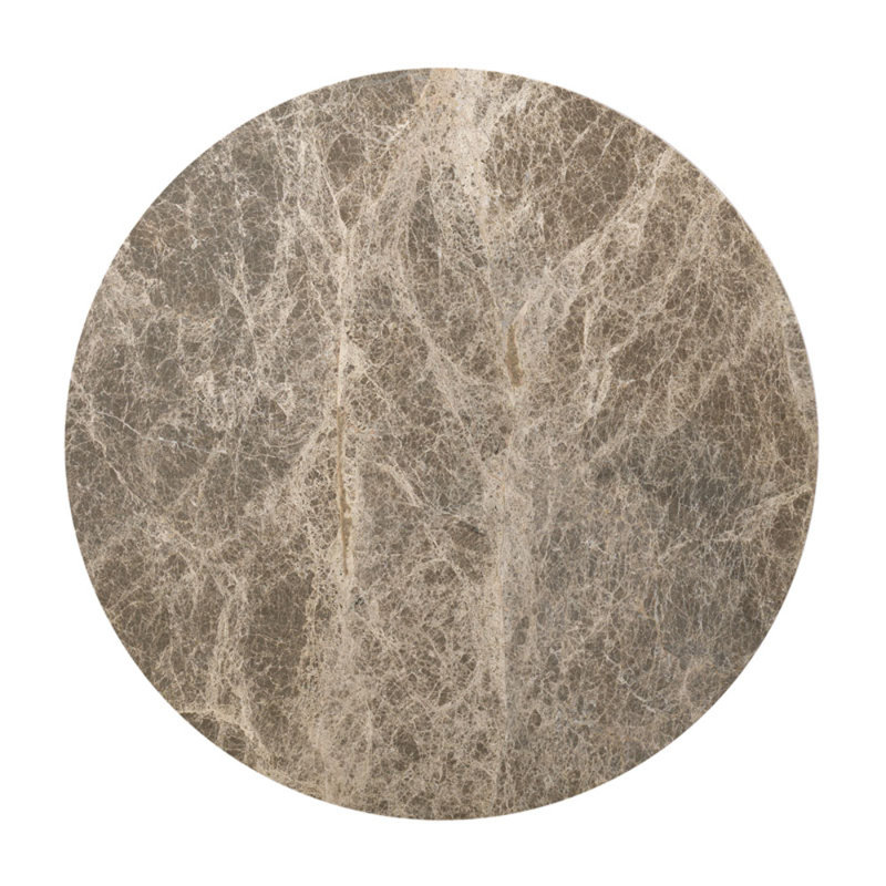 Villeret Round Marble Dining Table, 29.5"H x 24"L x 24"W, Gray