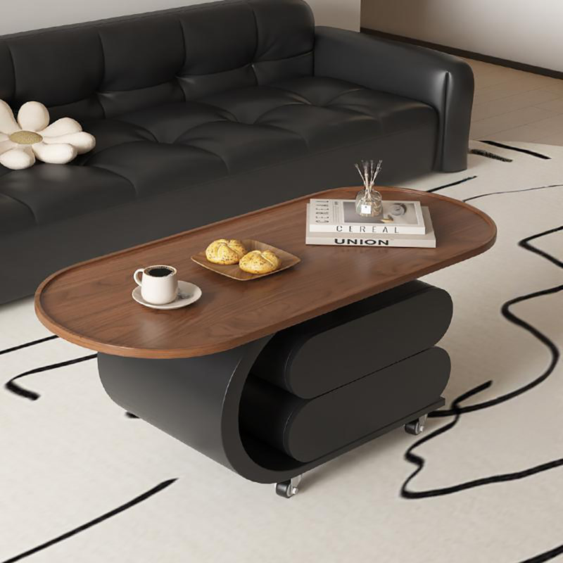 Table basse légère et portable, H 19,7 po x L 47,2 po x l 23,6 po, Brun, Black