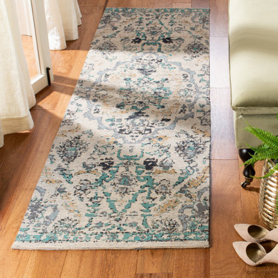 Tapis oriental gris / turquoise Poulson