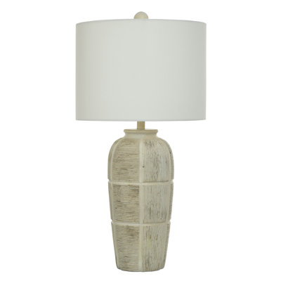Donyelle - Lampe de table traditionnelle - Abat-jour blanc cassé