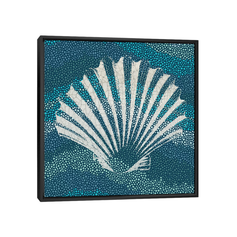 «Sea Glass I», impression sur toile tendue, H 18 po x l 18 po x P 1,5 po, Toile encadrée noire, Pas de tapis
