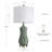 22.5in. Green Ceramic Table Lamp With Drum Shade