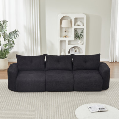Modern 3-Seater Sofa with Thickened Armrests
