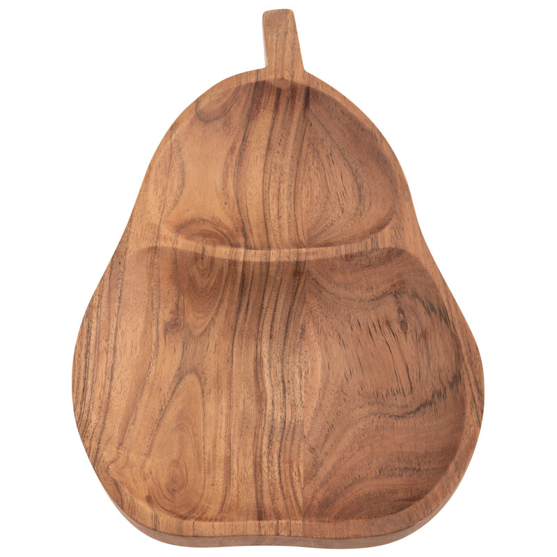 Wood Shaped Serving Bowl Pear