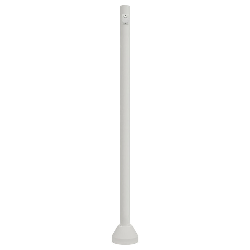 Solus 6 ft. Surface Mount Lamp Post with Convenience Outlet and Aluminum Base Cover, White