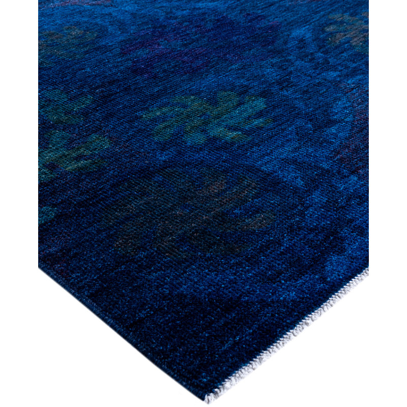 Overdyed Hand-Knotted Wool Modern-Contemporary Purple Area Rug 10' 6" x 14' 2"