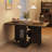 Folding Dining Table With 2 Storage Racks, Kitchen Table For Home Office, Dark Brown With Handle-109319649