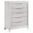 Mory Tall Dresser Chest, 5 Drawer, Embossed Herringbone Pattern, White