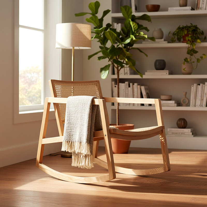 Chaise berçante Ryenn, Naturel