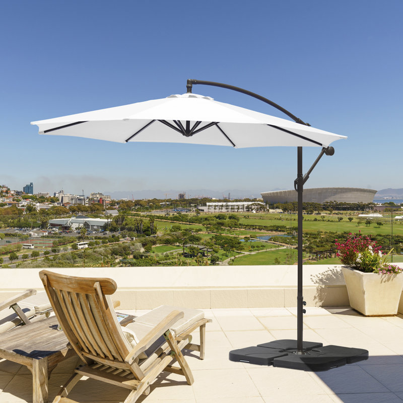 Parasol déporté Hartt de 3 m, Blanc