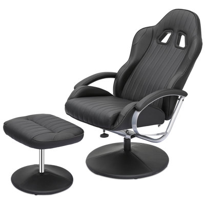 Upholstered Reclining Swivel Chair with Adjustable Angle and Footrest -  Orren Ellis, 31CE6B4E634C4DA1B47EFB2A7A69A2E2