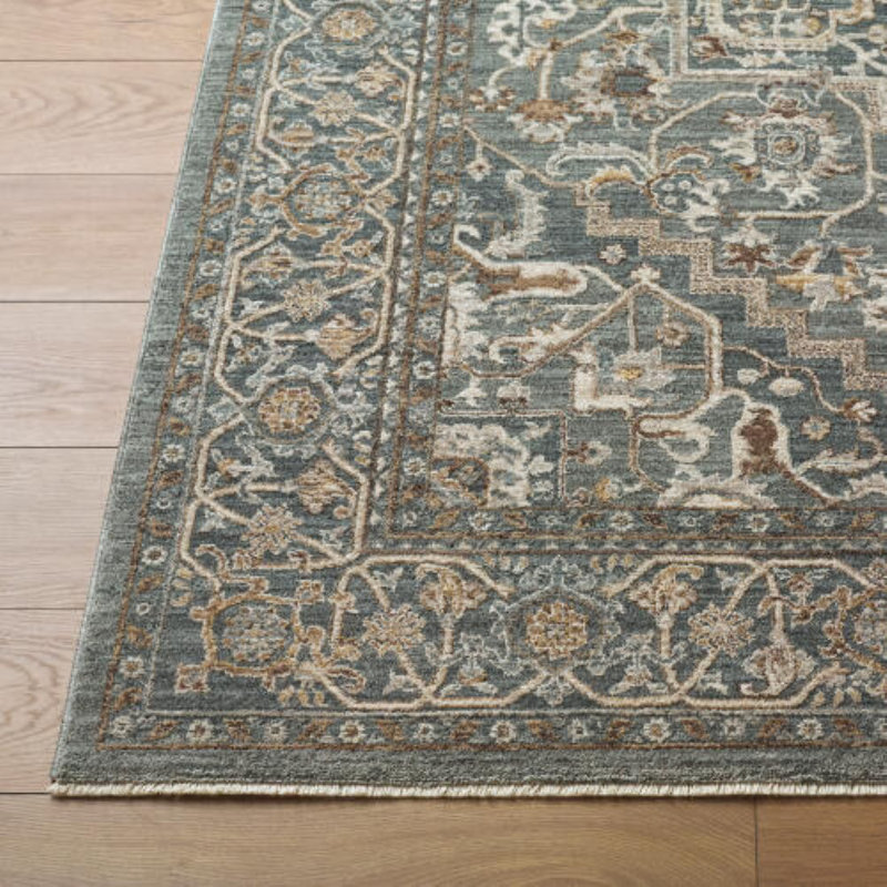 Farshad Machine Woven Area Rug, Rectangle 10' x 13'11", Slate Gray